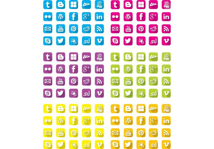 Free Long Shadow Social Icons Free Long Shadow Social Icons