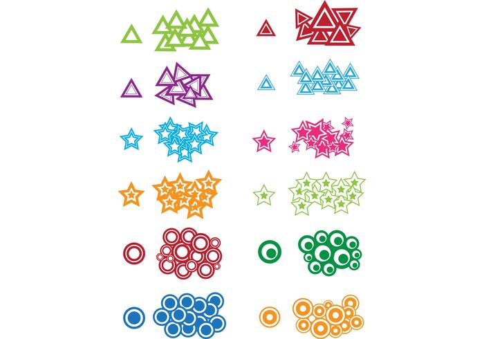 Circles, Triangles and Stars – Free Vectors Circles, Triangles and Stars – Free Vectors
