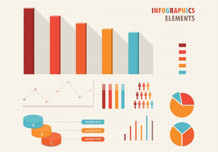 Conjunto de vectores de elementos de infografía