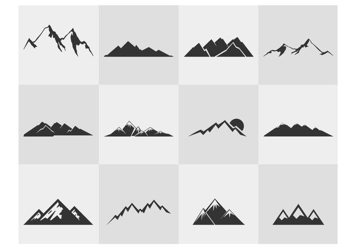 Mountain Silhouettes Vector Set