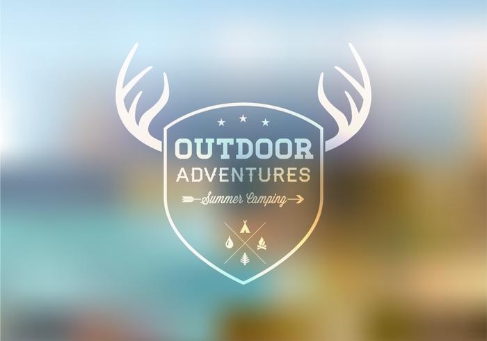 Outdoor Badge on Blurred Landscape Vector