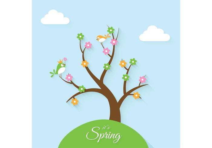 Flat Spring Background Vector Flat Spring Background Vector