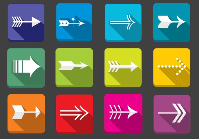 Flat Arrow Icons Vector Set