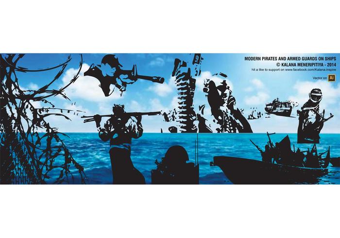 Armed Pirate Vectors & Armed Guards, Modern Pirates Armed Pirate Vectors & Armed Guards, Modern Pirates