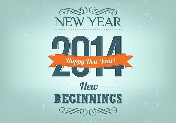 Retro New Year Background Vector