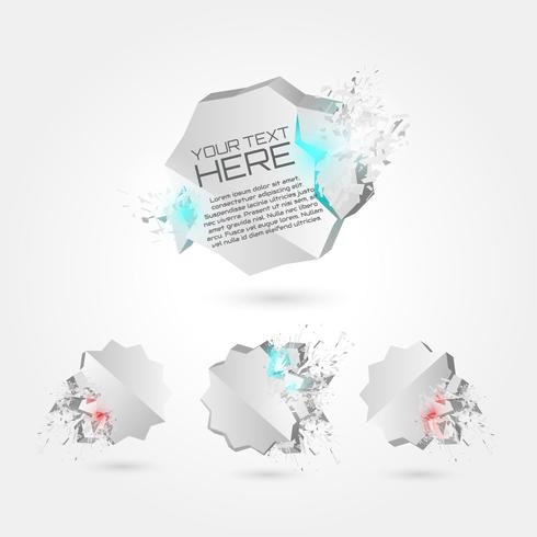 3D Explosion Badges Vector Set