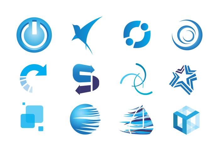 Blue Icons Vector Set