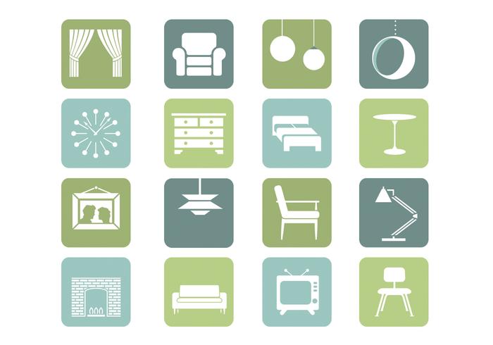 Colección de iconos de muebles vectoriales vector