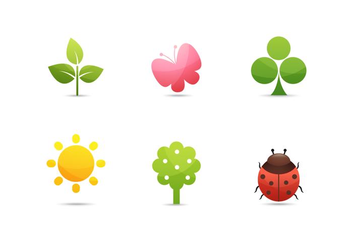 Iconos de la naturaleza Colección de vectores