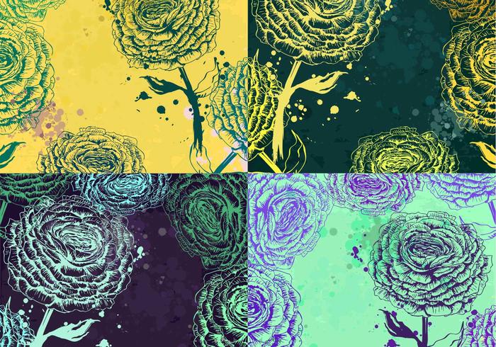 Splattered Rose Backgrounds Vector