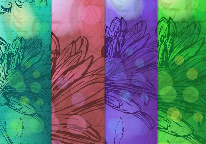 Vintage Drawn Floral Backgrounds Vector