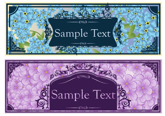 Vintage floral banners conjunto de vectores