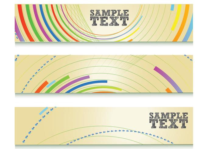 Colorful Abstract Lines Banner Vector Set