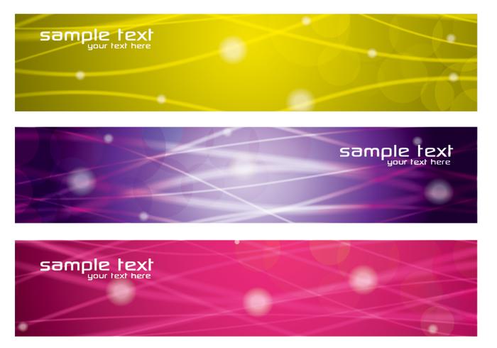 Colorido líneas brillantes Banners Vector Pack