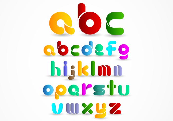 Colorful Modern Alphabet Vector