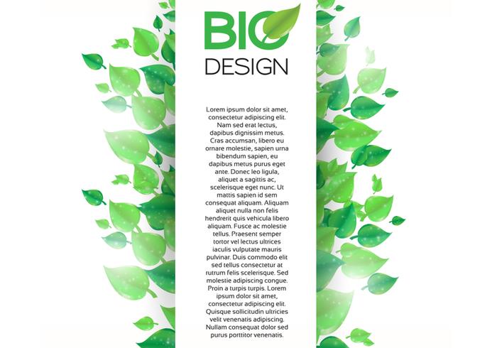 Vertical Verde Hoja Banner Vector De Fondo