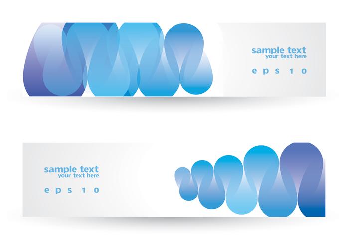 Funky Blue Banner Set Vector