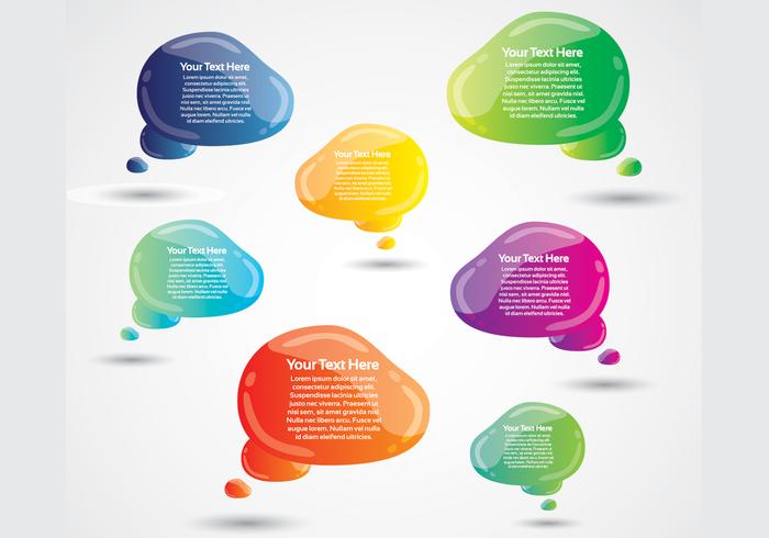Glossy Speech Bubbles Vector Pack