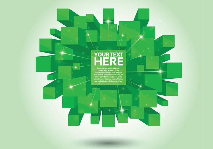 Green 3D Cube Vector Background