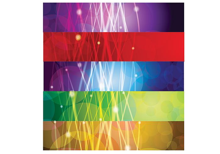 Abstract Glowing Lines Banners Vector Set