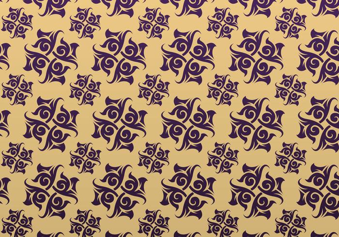 Púrpura y oro ornamentales vector patrón de fondo