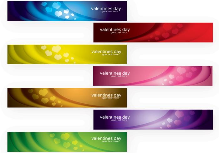 Moderno día de San Valentín Banners Vector Set