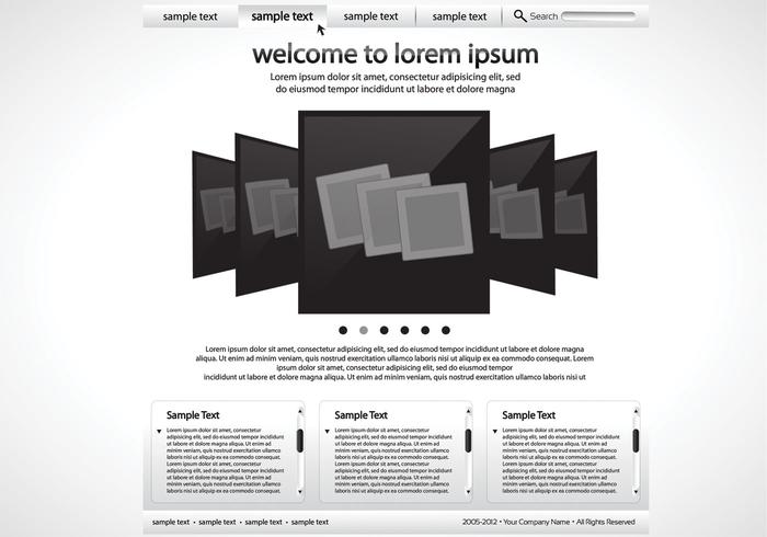 Sleek Black and White Website Vector Template