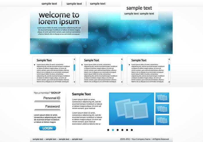 Plantilla de vector azul moderno sitio web