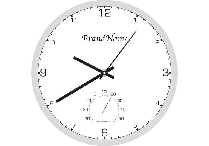 Clock Vector with Thermometer Clock Vector with Thermometer