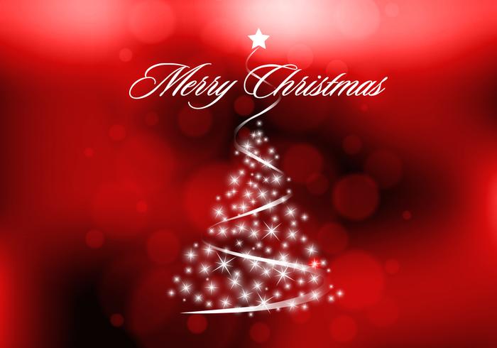 Red Sparkly Christmas Tree Vector