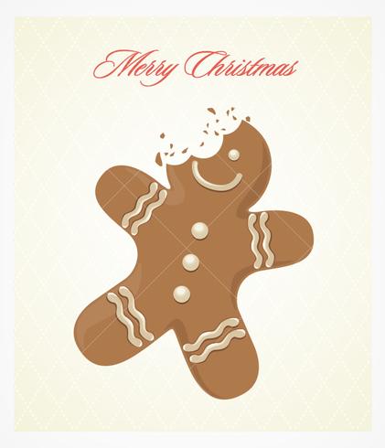 Bitten Gingerbread Vector Background