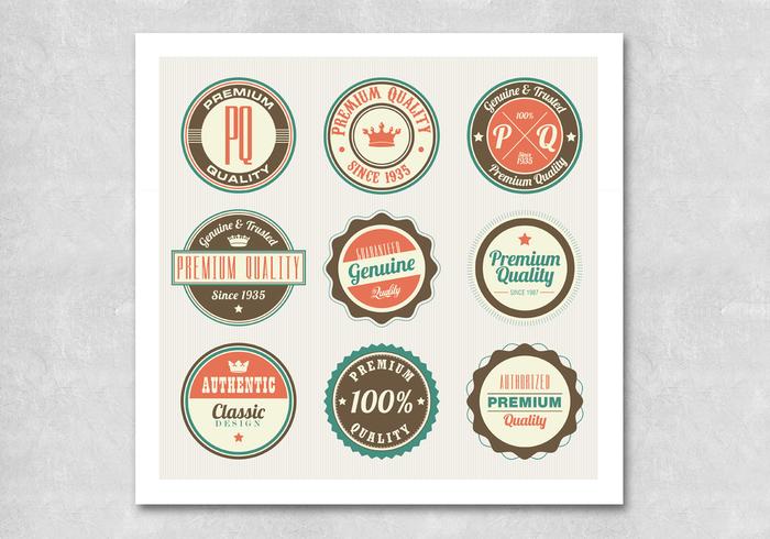 Circular retro Premium vectores de la insignia