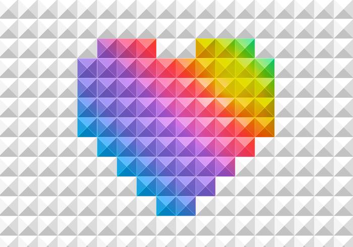 Block Heart Vector Background