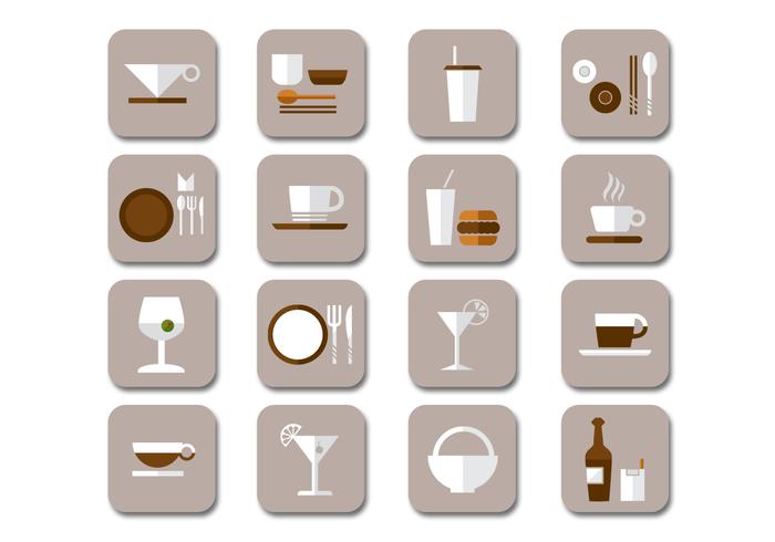 Flat Drink Icons Vector Collection
