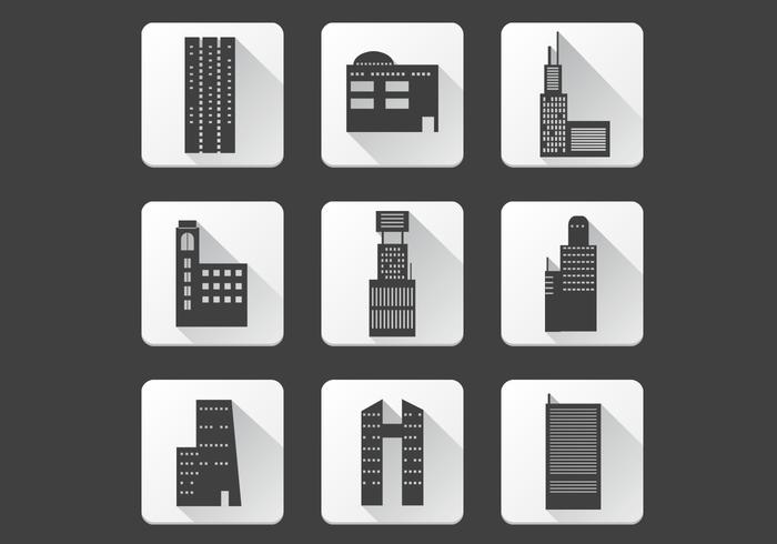 Edificio de oficinas Iconos Vector Pack