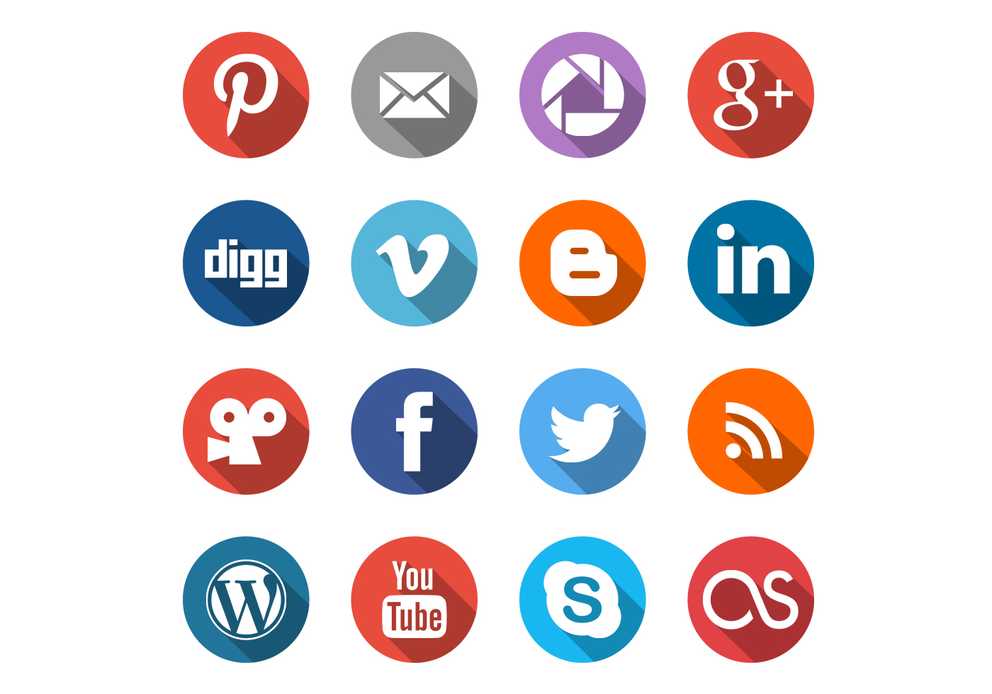 Download Round Social Media Icons Vector Set 81116 Vector Art at Vecteezy