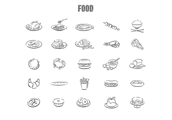 Hand Drawn Food Vector Set