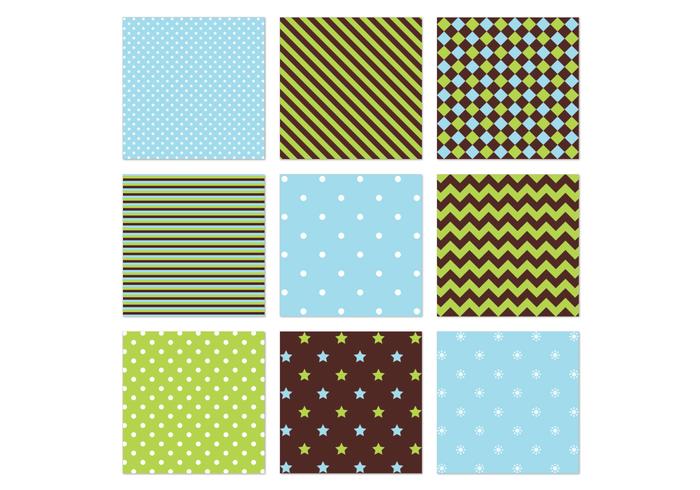 Blue Green Seamless Vector Patterns