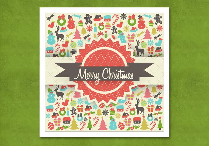 Retro Christmas Background Vector