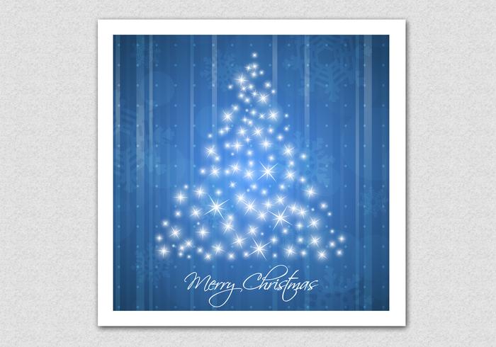 Blue Sparkling Christmas Tree Vector Background