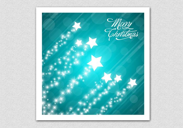 Teal Merry Christmas Star Vector Background