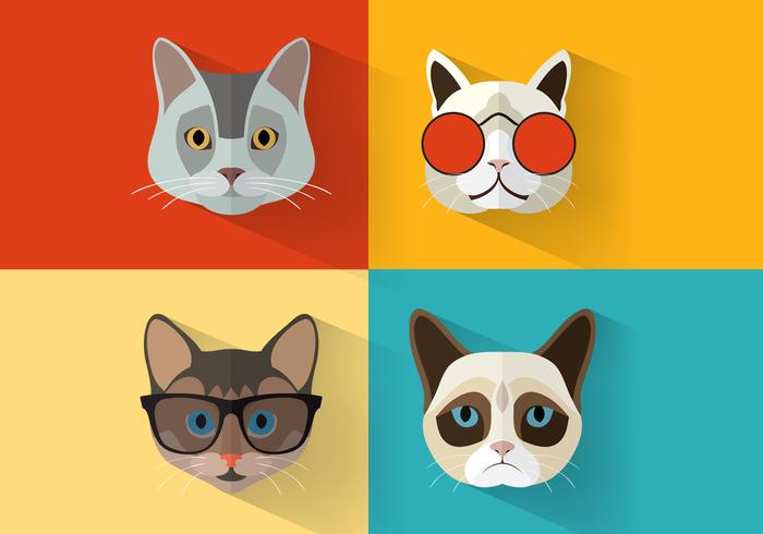 Cat Portraits Vector