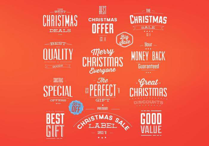 Retro Christmas Badges Vector Set