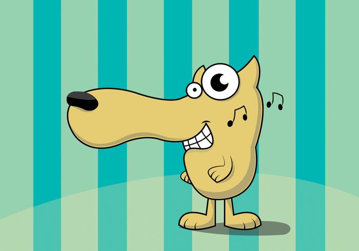 Silly Dog Cartoon Vector