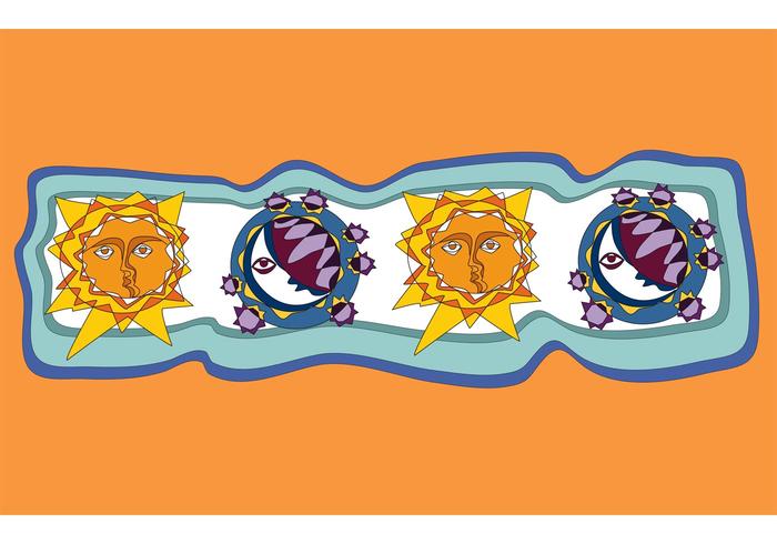 Stained Glass Sun Vectors Stained Glass Sun Vectors