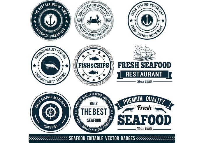Customizable Seafood Vector Badges Customizable Seafood Vector Badges