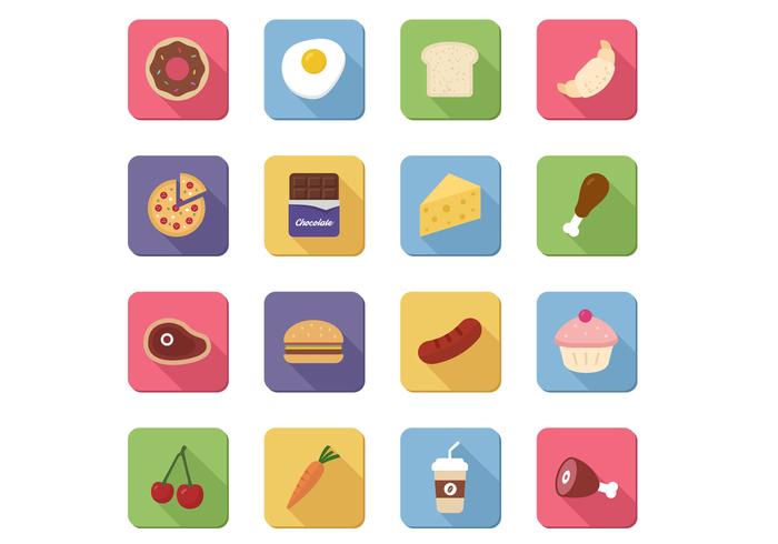 16 Iconos de los alimentos Vector Pack