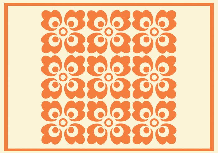 Orange Floral Vector Pattern