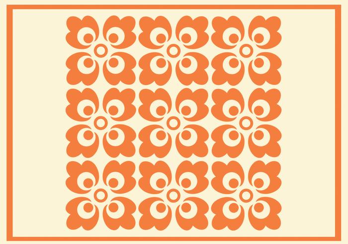 Orange Floral Vector Pattern