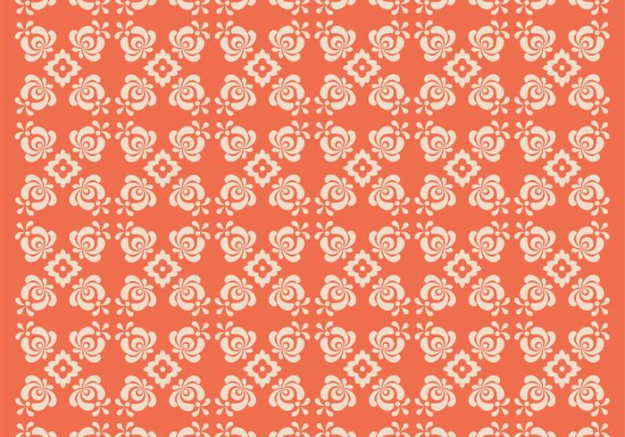 Orange Floral Vector Pattern Two